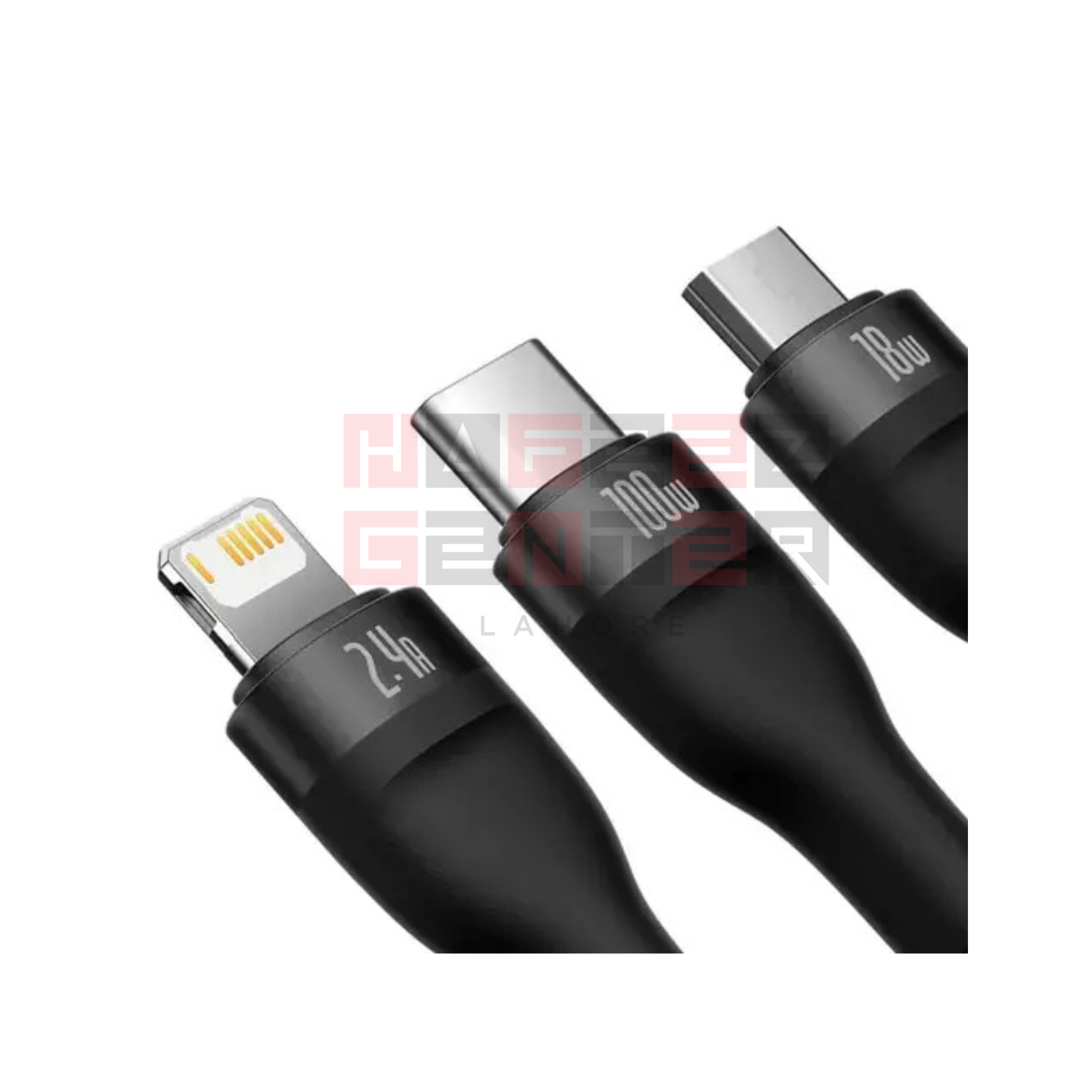 Baseus Flash Series II One-for-three Fast Charging Data Cable USB to M+L+C 66W - Image 3
