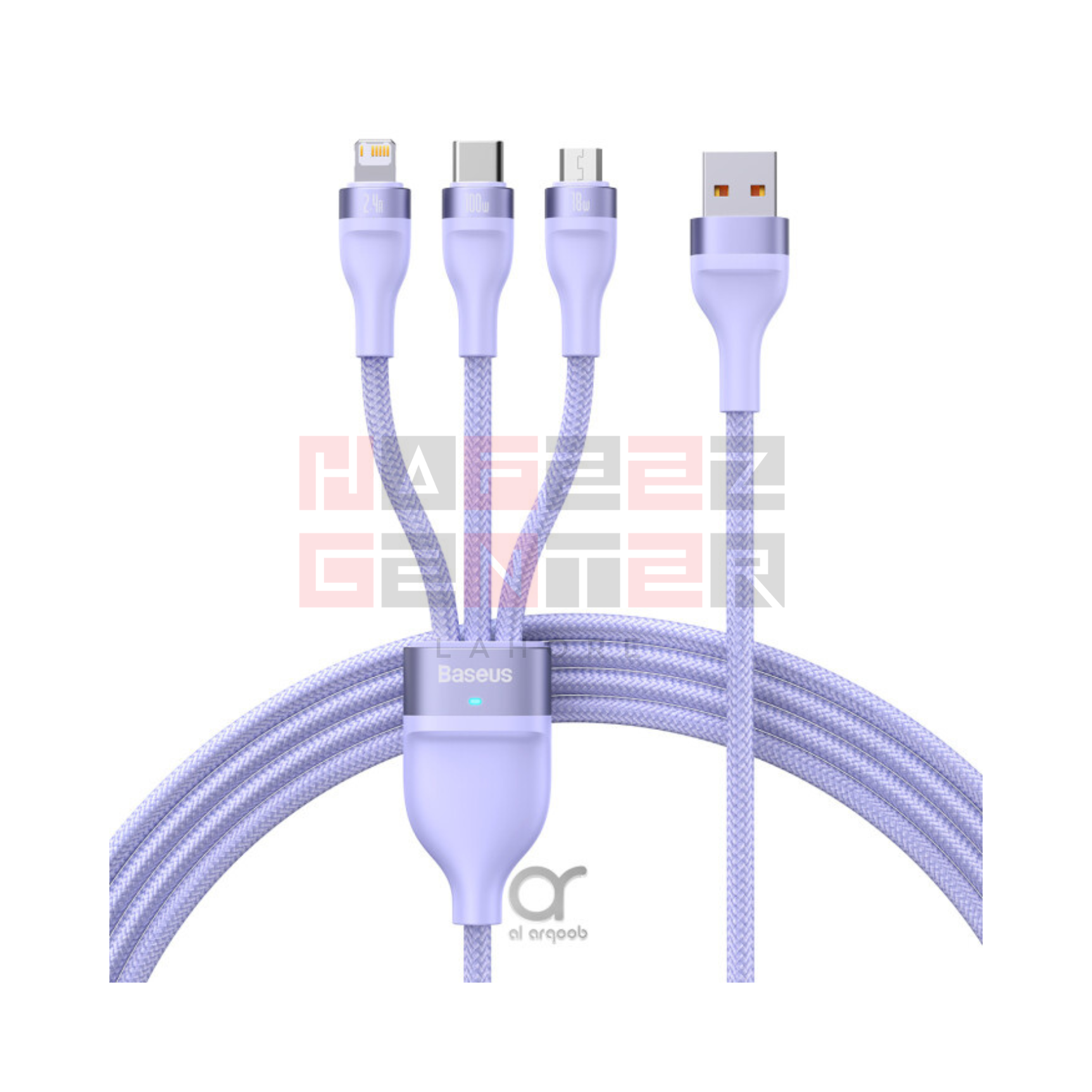 Baseus Flash Series ? One for three Fast Charging Data Cable USB to M+L+C 100W 1.2m - Image 3