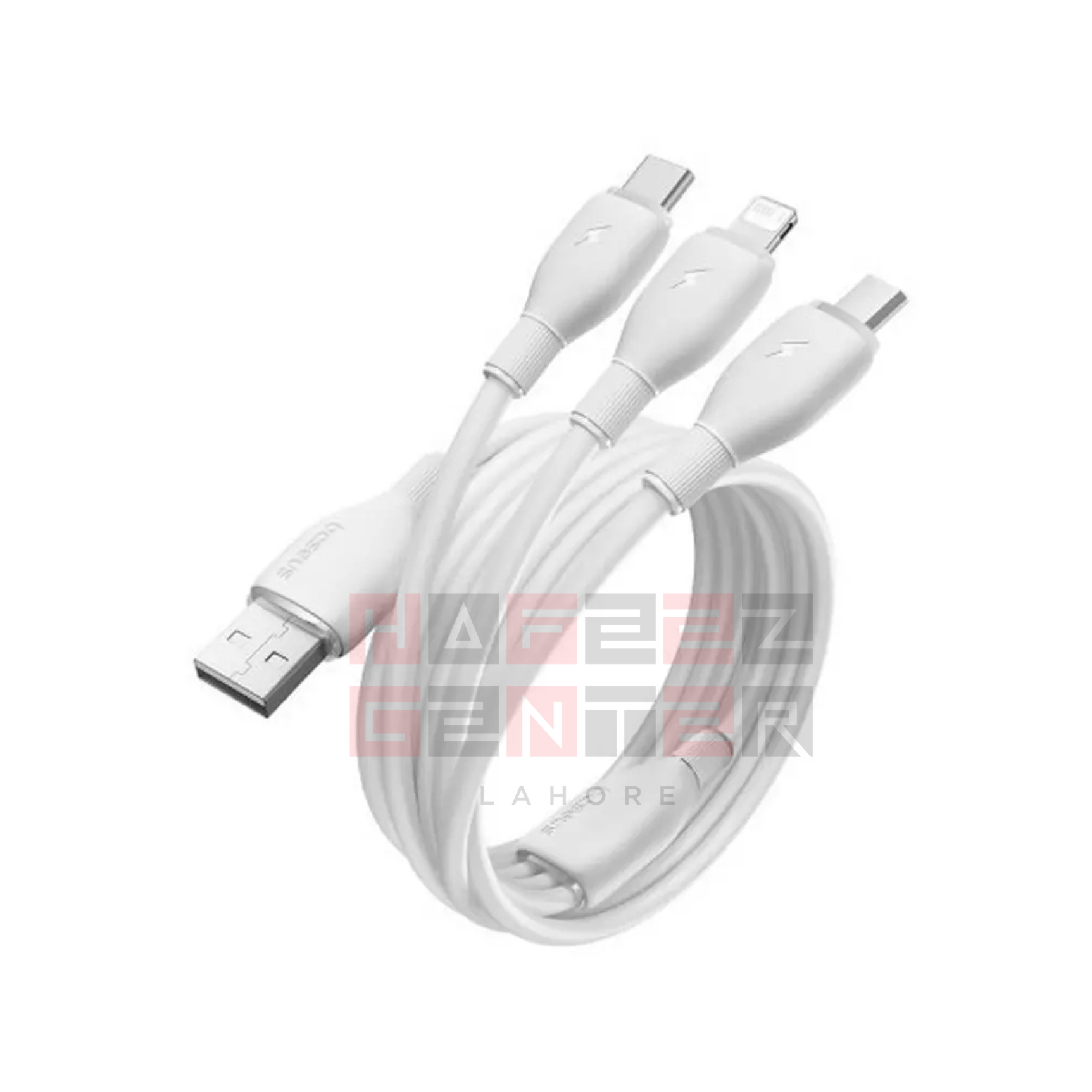 Baseus Ultra-Fast 3 in 1 Fast Charging Cable USB to Micro USB Lightning USB-C 3.5A 1.3m - Image 4